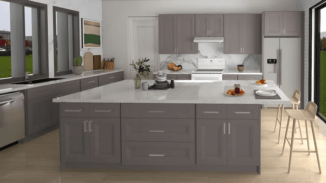 Straight Kitchen with Island - USCD